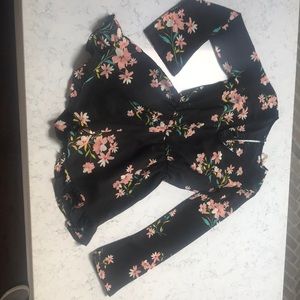 Long sleeve floral romper